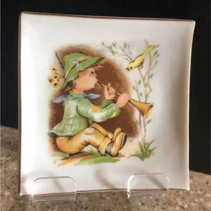 Vtg Hummel “Boy Playing Flute”  Germany Porcelain Plate